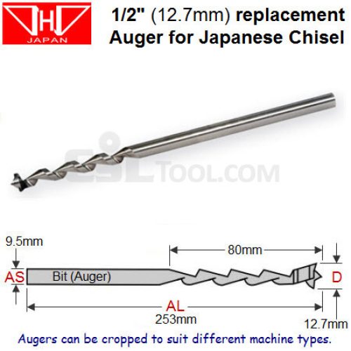 1/2″ (12.7mm) Replacement Bit (Auger) for Japanese Mortice Chisel
