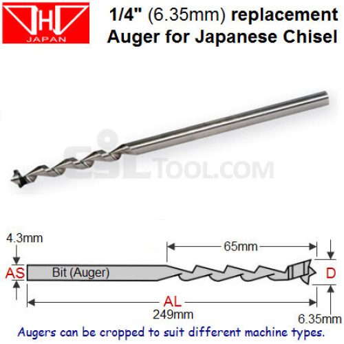 1/4″ (6.35mm) Replacement Bit (Auger) for Japanese Mortice Chisel