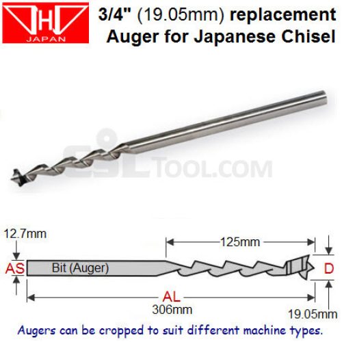 3/4″ (19.05mm) Replacement Bit (Auger) for Japanese Mortice Chisel