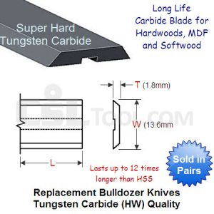 Pair of 120mm Bulldozer Replacement Knives Tungsten Carbide