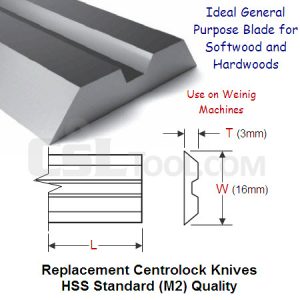 Centrolock 140mm Replacement Knife HSS Standard Grade