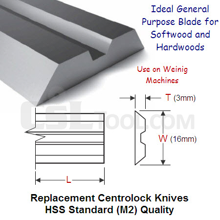 Centrolock 100mm Replacement Knife HSS Standard Grade