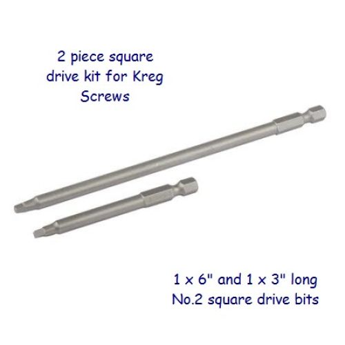 Square Drive Combi Set 76mm and 152mm for Kreg Screws