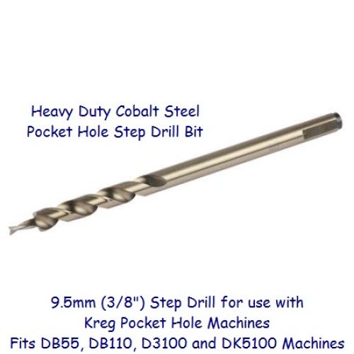 9.5mm(3/8″) Cobalt Step Drill Bit for use with older Kreg Machines
