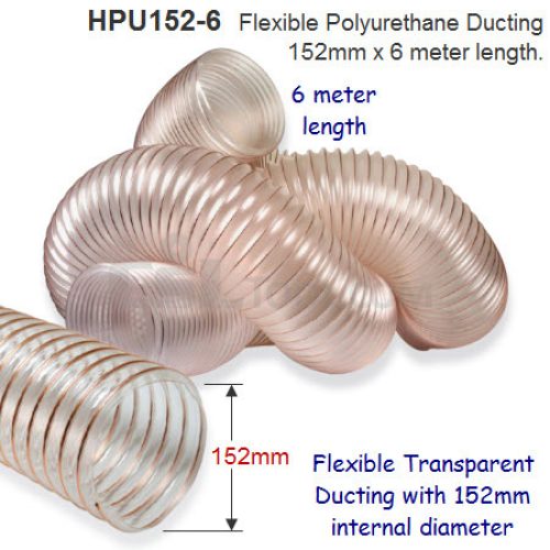 6 meter length of 152mm Flexible Polyurethane Ducting for Dust Extraction
