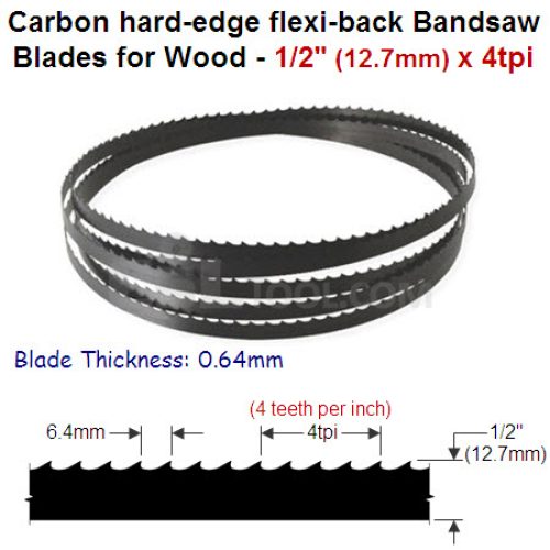 1/2″ Hard edge flexi-back bandsaw blade 4tpi