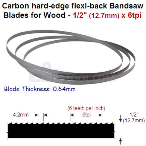 1/2″ Hard edge flexi-back bandsaw blade 6tpi