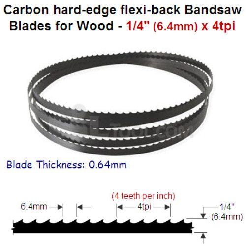 1/4″ Hard edge flexi-back bandsaw blade 4tpi