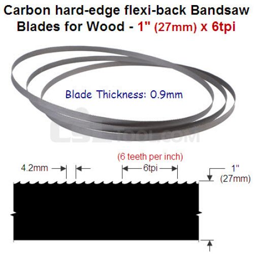 1″ Hard edge flexi-back bandsaw blade 6tpi