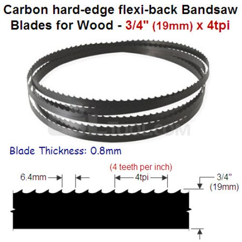 3/4″ Hard edge flexi-back bandsaw blade 4tpi