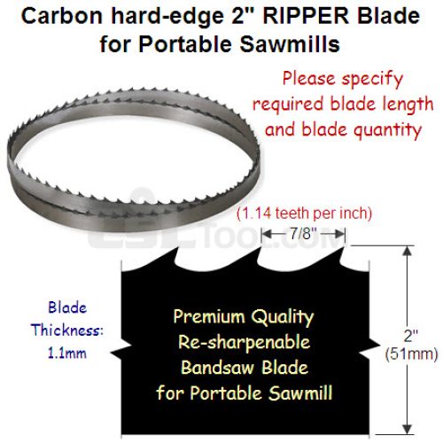 2″ Hard edge RIPPER blade 1.14tpi (7/8 pitch) for Portable Sawmill