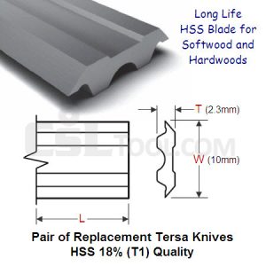 Pair of Tersa 420mm Replacement Knives HSS 18% Grade