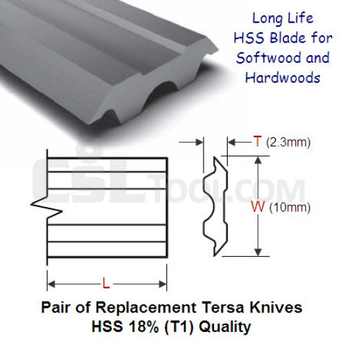 Pair of Tersa 530mm Replacement Knives HSS 18% Grade