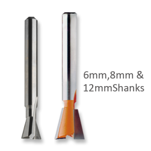 Dovetail Router Bits with Metric Shanks