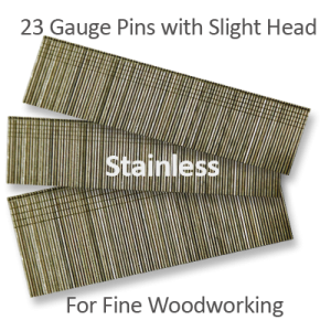 23 Gauge Stainless Pins with Slight Head