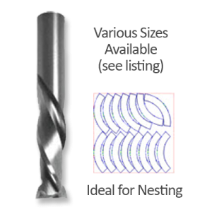 Compression Spirals with Smaller Upcut (for perimeter cutting thinner materials)