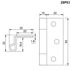 Pair of Zinc Plated Storm Proof Hinges 63mm