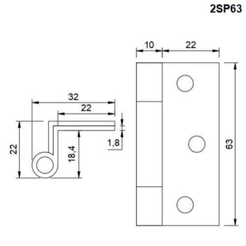 Pair of Electro Plated Brass Storm Proof Hinges 63mm