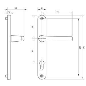 Prestige Lever Handle Set for External Door Bright Chrome Finish