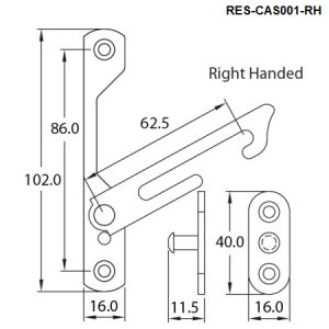 Stainless Steel Restrictor Stay for Casement Window Right Hand