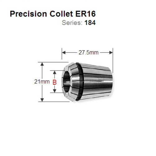 Premium Quality 2mm ER16 Precision Collet 184.020.16