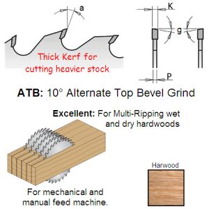 Industrial Thick-Kerf Multi-Rip Saw Blade with Rakers 300mm Diameter 277.024.12W
