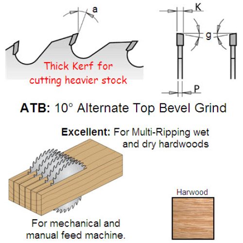 Industrial Thick-Kerf Multi-Rip Saw Blade with Rakers 300mm Diameter 277.024.12W