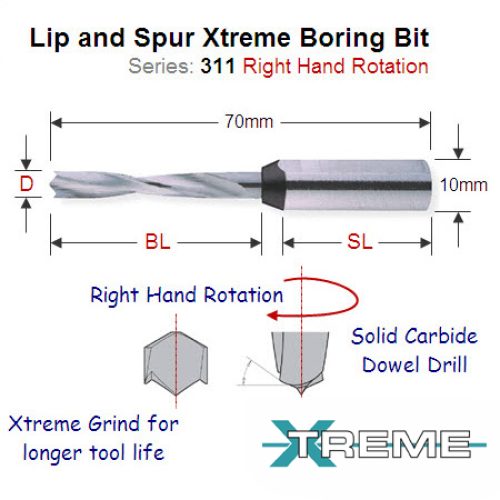 Xtreme Quality 5mm Right Hand Lip and Spur Boring Bit 311.050.21