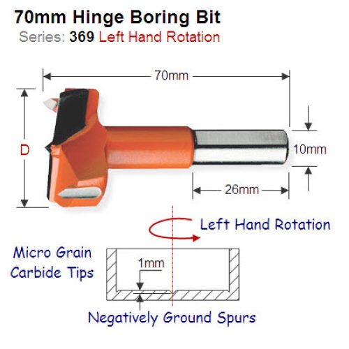 Premium Quality 55mm Left Hand Hinge Boring Bit 369.550.12