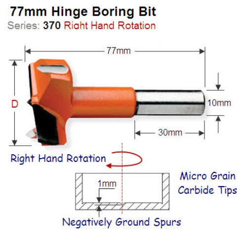 Premium Quality 20mm Right Hand Hinge Boring Bit 370.200.11