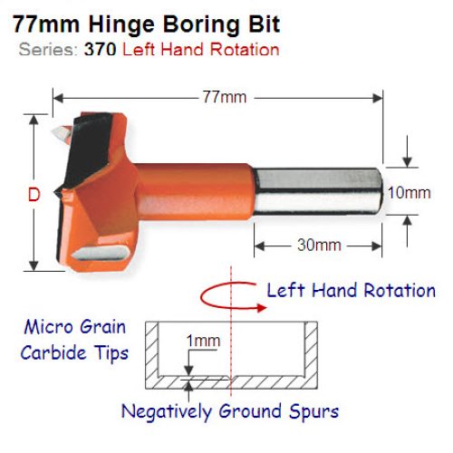 Premium Quality 20mm Left Hand Hinge Boring Bit 370.200.12