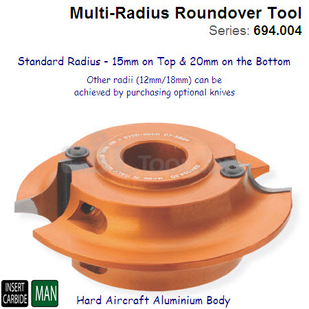 Multiradius (15-20mm) Roundover Cutter Head 694.004.31
