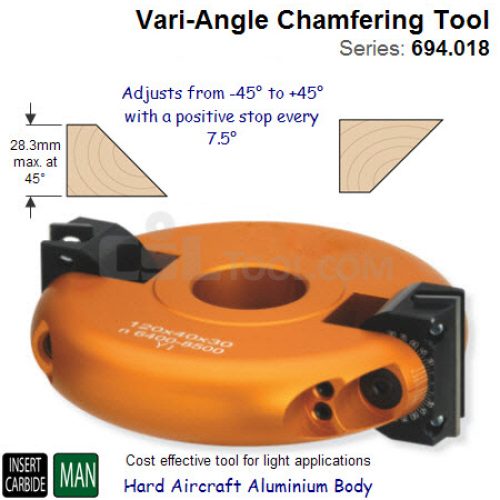 Adjustable Chamfer Cutter Head with Positive Stop 694.018.35