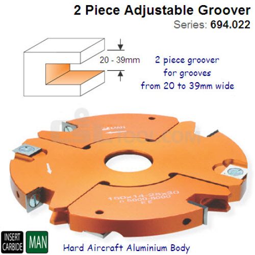 2 Piece 20mm to 39mm Adjustable Grooving Set 694.022.40