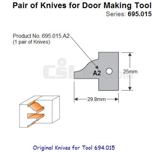 Pair of Knives for Door Making Tool 695.015.A2