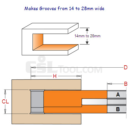 2 Piece 14mm to 28mm Adjustable Grooving Set 694.021.31
