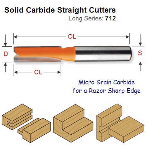 12mm Premium Quality Straight Router Cutter 712.120.11