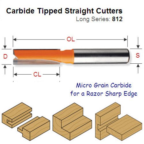 5/8 inch (15.8mm) Premium Quality Straight Router Cutter 812.158.11
