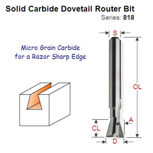 Premium Quality Dovetail Router Bit 818.081.11