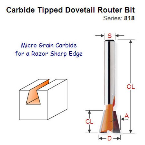Premium Quality Dovetail Router Bit 818.690.11