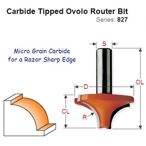 Premium Quality Ovolo Router Bit 827.095.11