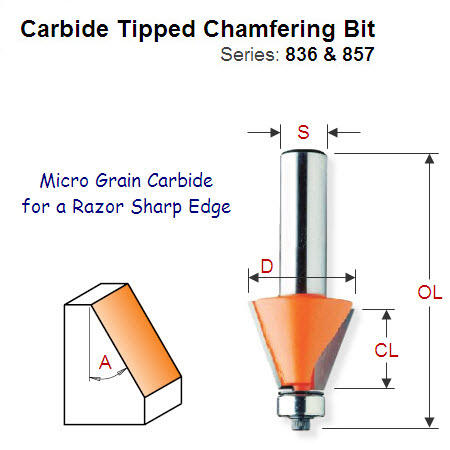 15 degree Premium Quality Chamfering Bit 836.130.11
