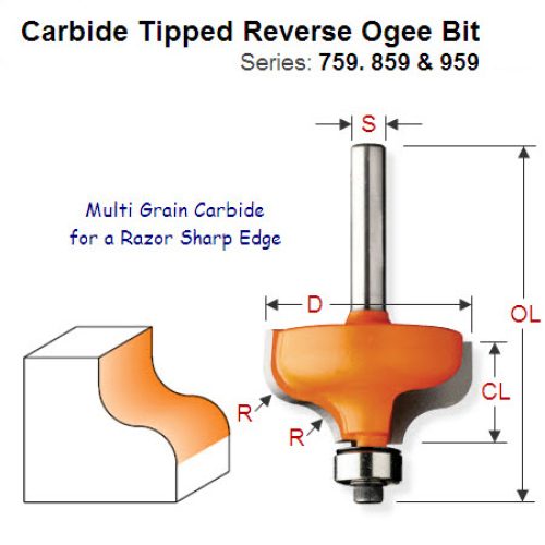 1/4″ Radius Premium Quality Reverse Ogee Bit 759.064.11