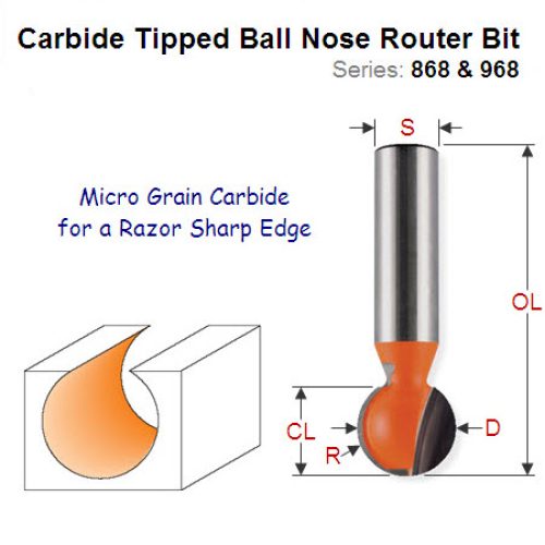 Premium Quality BallNose Router Bit 968.127.11