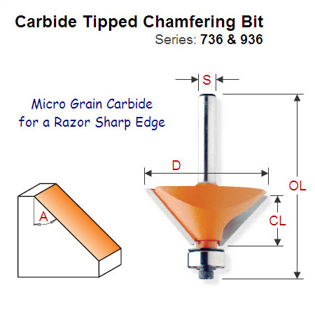 45 degree Premium Quality Chamfering Bit 936.920.11