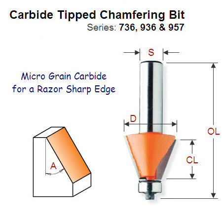 15 degree Premium Quality Chamfering Bit 936.130.11