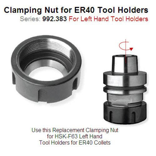 Left-Hand ClampingNut for ER40 Toolholder 992.383.02