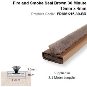 Intumescent Strip 15mm x 4mm Fire + Smoke 2.1m Brown FRSMK15-30-BR