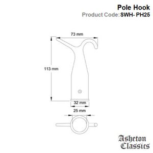 Pole Hook Polished Brass