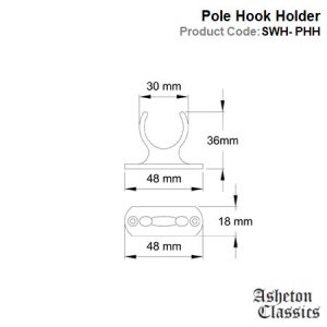 Pole Hook Holder Polished Chrome